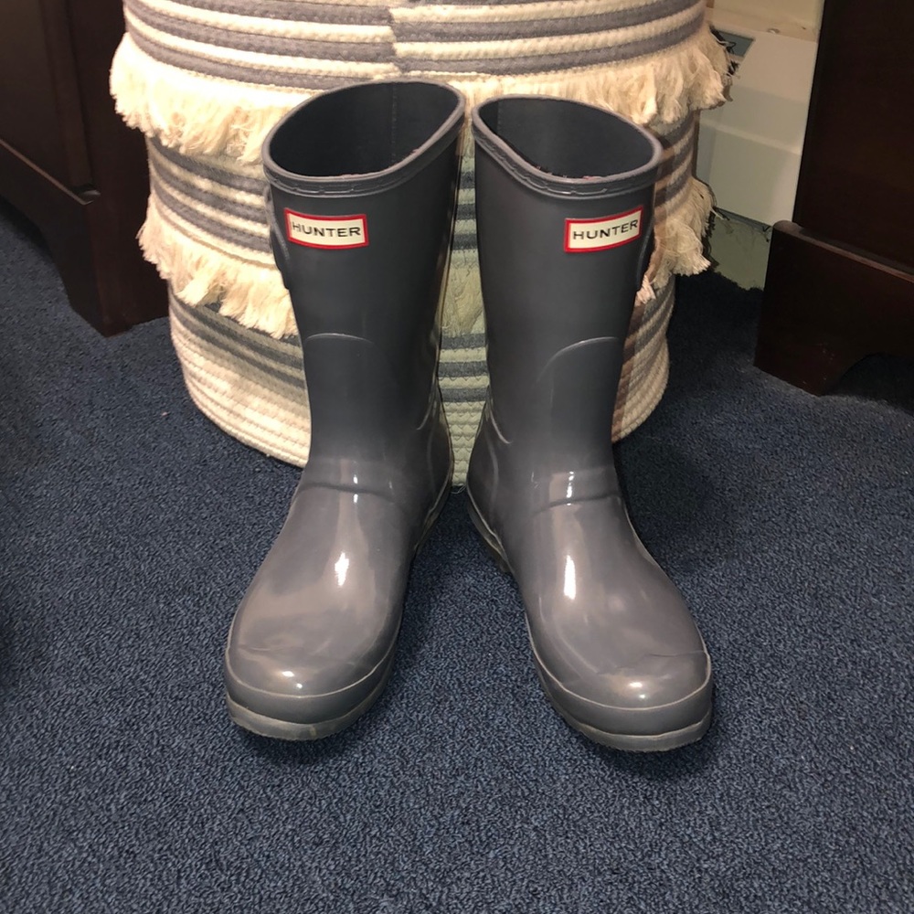 Gray Hunter rain boots